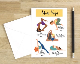 Mother's Day Card | Funny Mother's Day | Yoga Mom | Yoga Card | Print From Home | Yoga Gift For Moms | Funny Card for Moms | Last Minute