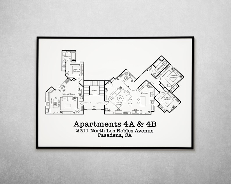 Big Bang Theory Floor Plan Sheldon and Leonard's Apartment Peggy's