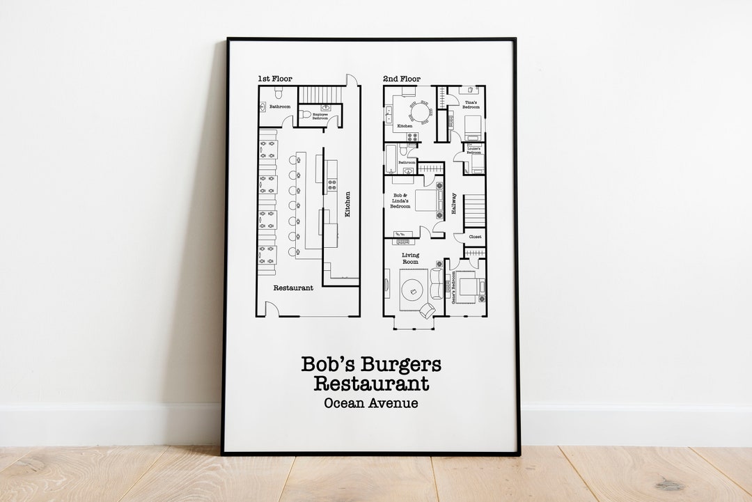 Bobs Burgers Print Bobs Burgers Floor Plan Television Floor Plan