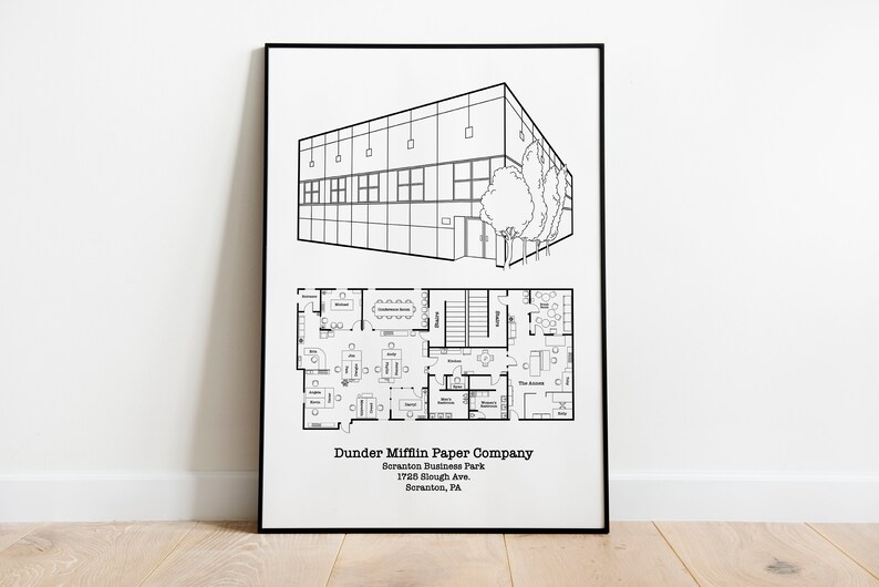 Dunder Mifflin Floor Plan the Office Print Pam's Painting of the Office