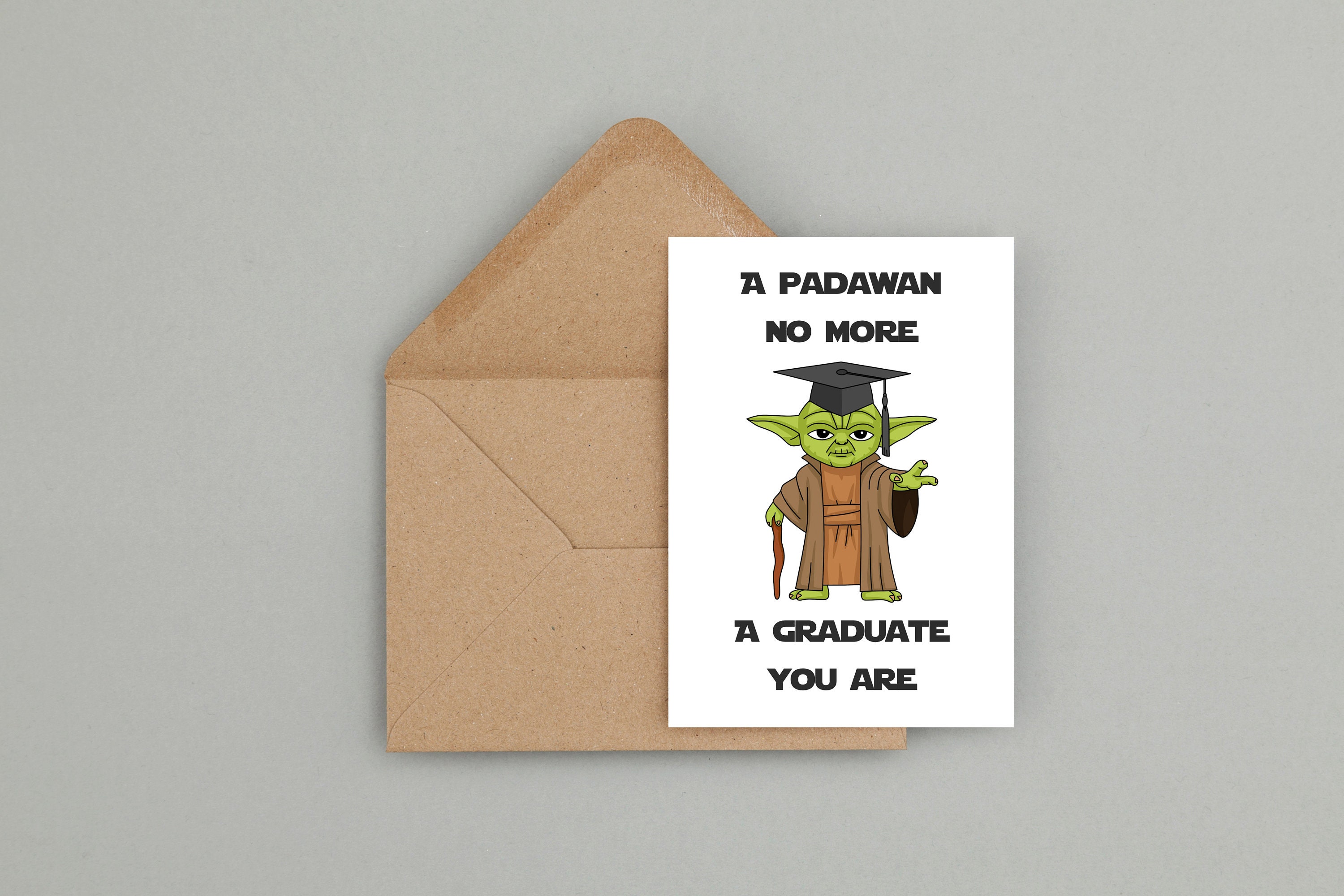 Star Wars Graduation Card Funny Yoda Card Printable Greeting Card Gift ...