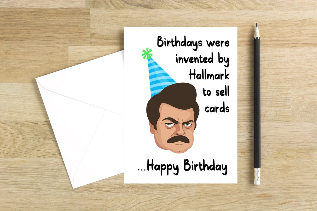 Funny Ron Swanson Birthday Card Parks and Recreation Birthday Card Gift for Parks and Rec Fans ...