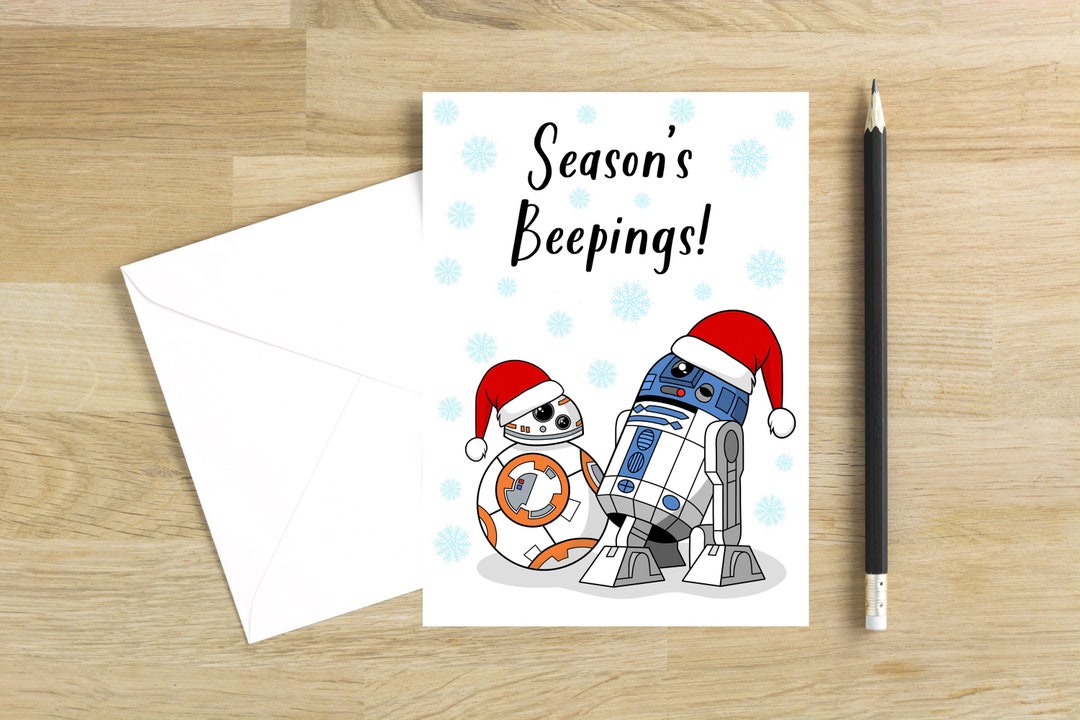 Star Wars Christmas Card R2D2 Christmas Printable Greeting Card BB8 ...