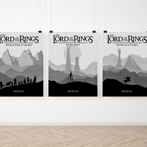 Lord of the Rings Poster Set Tolkien Print Middle Earth - Etsy