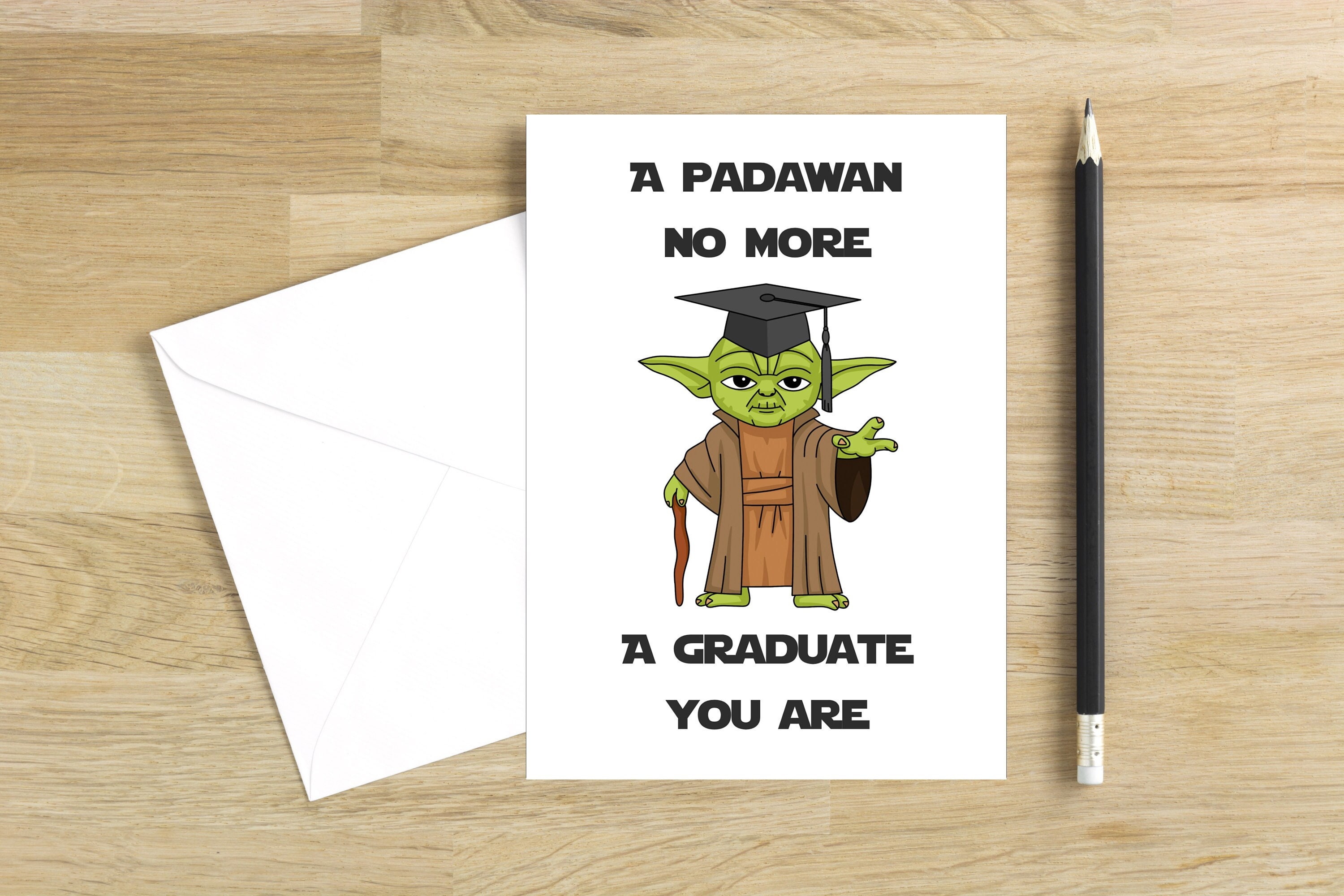 Star Wars Graduation Card Funny Yoda Card Printable Greeting Card Gift ...