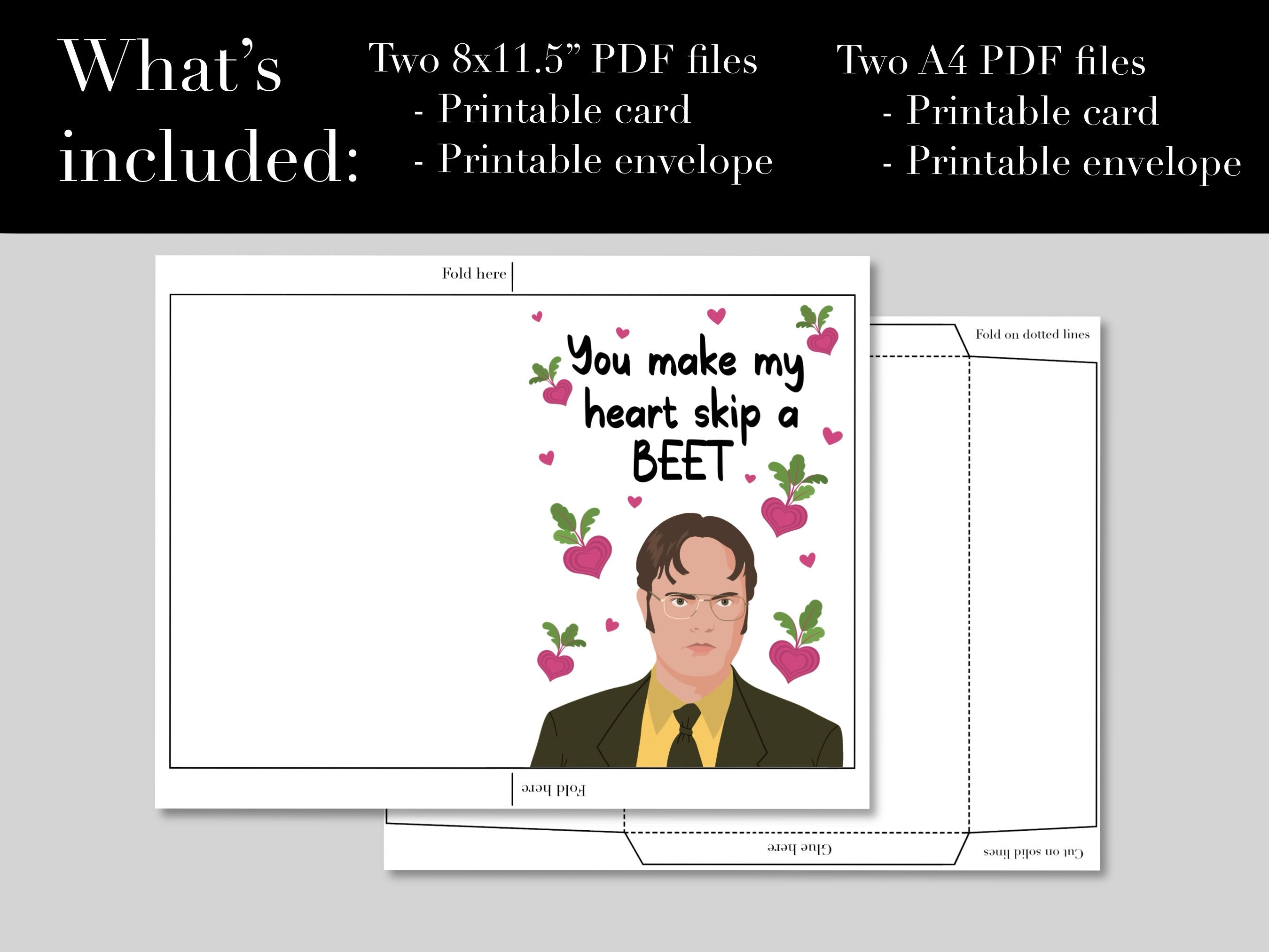 The Office Valentines Day Card Dwight Schrute Valentine Print From Home