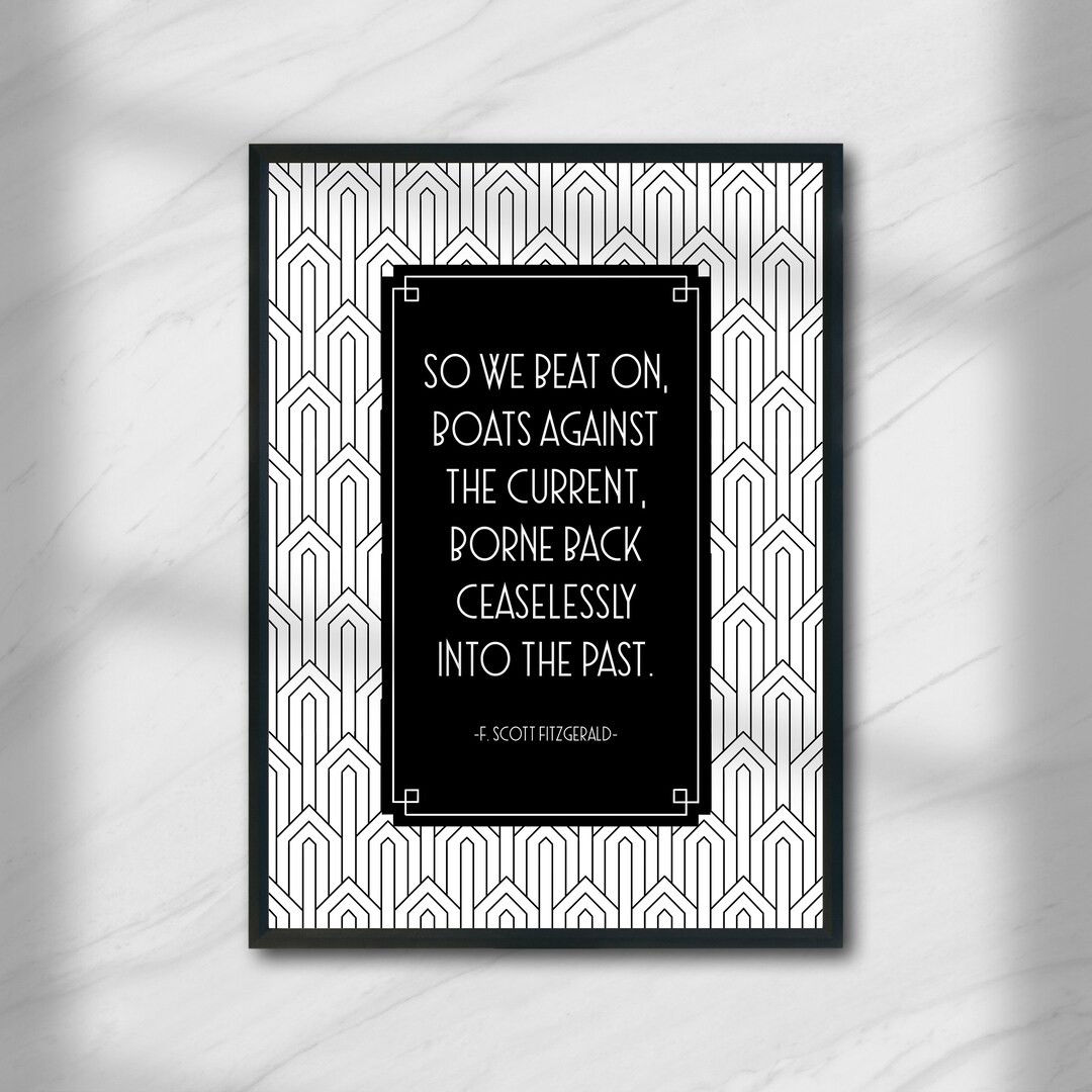 Modern the Great Gatsby Quote Wall Art Literary Quotes F Scott Fitzgerald Quote Quotes From