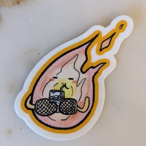 Feuer und Eis Vinyl Sticker. Lustiger Aufkleber für Laptop, Wasserflasche, Notizbuch, Telefon. Maßanfertigung.