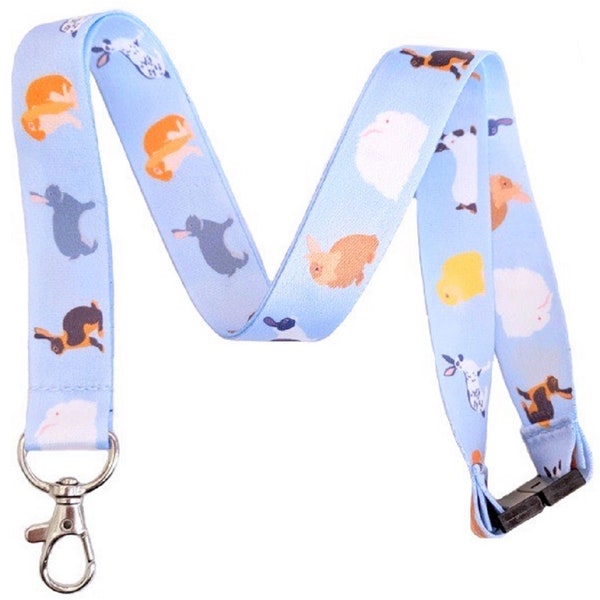 Break Away Rabbit Lanyard ID Badge Holder w/ Decorated Card Insert