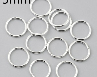 Open Jump Rings Findings Circle Ring Round Silver Plated 5mm Dia