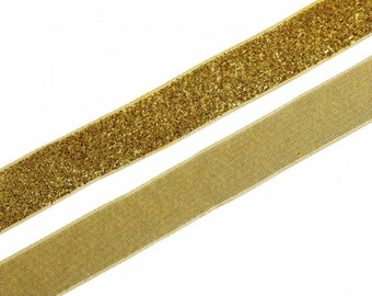 Polyester Osterband Glitzer 20mm( 6/8"), 10 Yards (ca. 0,92 m/ Yard) - Wähle aus Gold oder Silber