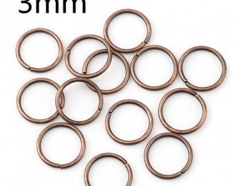 Open Jump Rings Findings Circle Ring Round Antique Copper 3mm Dia