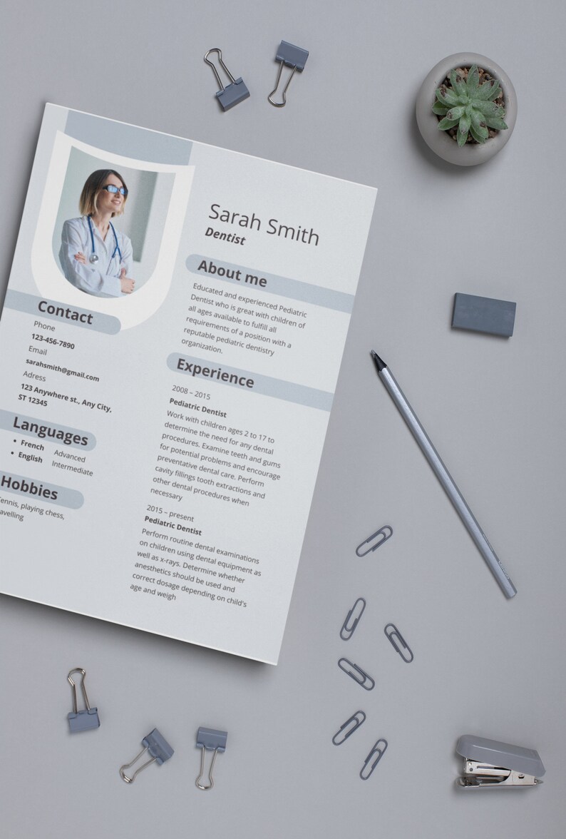 Resume/cv Template 1 | Instant Download | Printable Insert | Personal ...