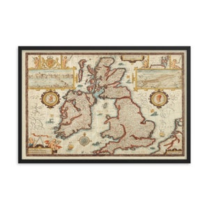 Britische Insel Karte (1770) Berühmte antike britische Karte des 18.Jahrhunderts von John Speede Print