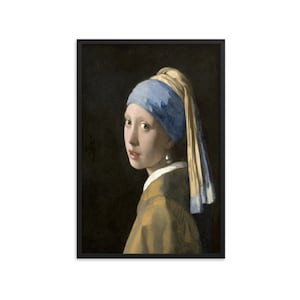 Girl with a Pearl Earring (1665) Famous Painting by Johannes Vermeer Print