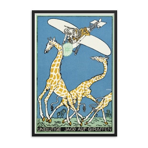 Bloodless Giraffe Hunt (Unblutige Jagd auf Giraffen) (1911) by Moriz Jung Famous Print
