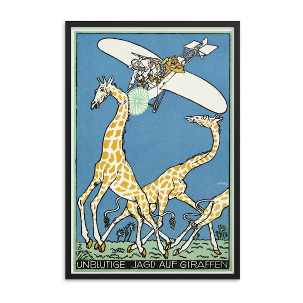 Bloodless Giraffe Hunt (Unblutige Jagd auf Giraffen) (1911) by Moriz Jung Famous Print