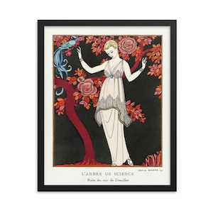 L'Arbre de science: Robe du soir de Doeuillet (1914) Famosa ilustración de moda francesa de George Barbier Imprimir