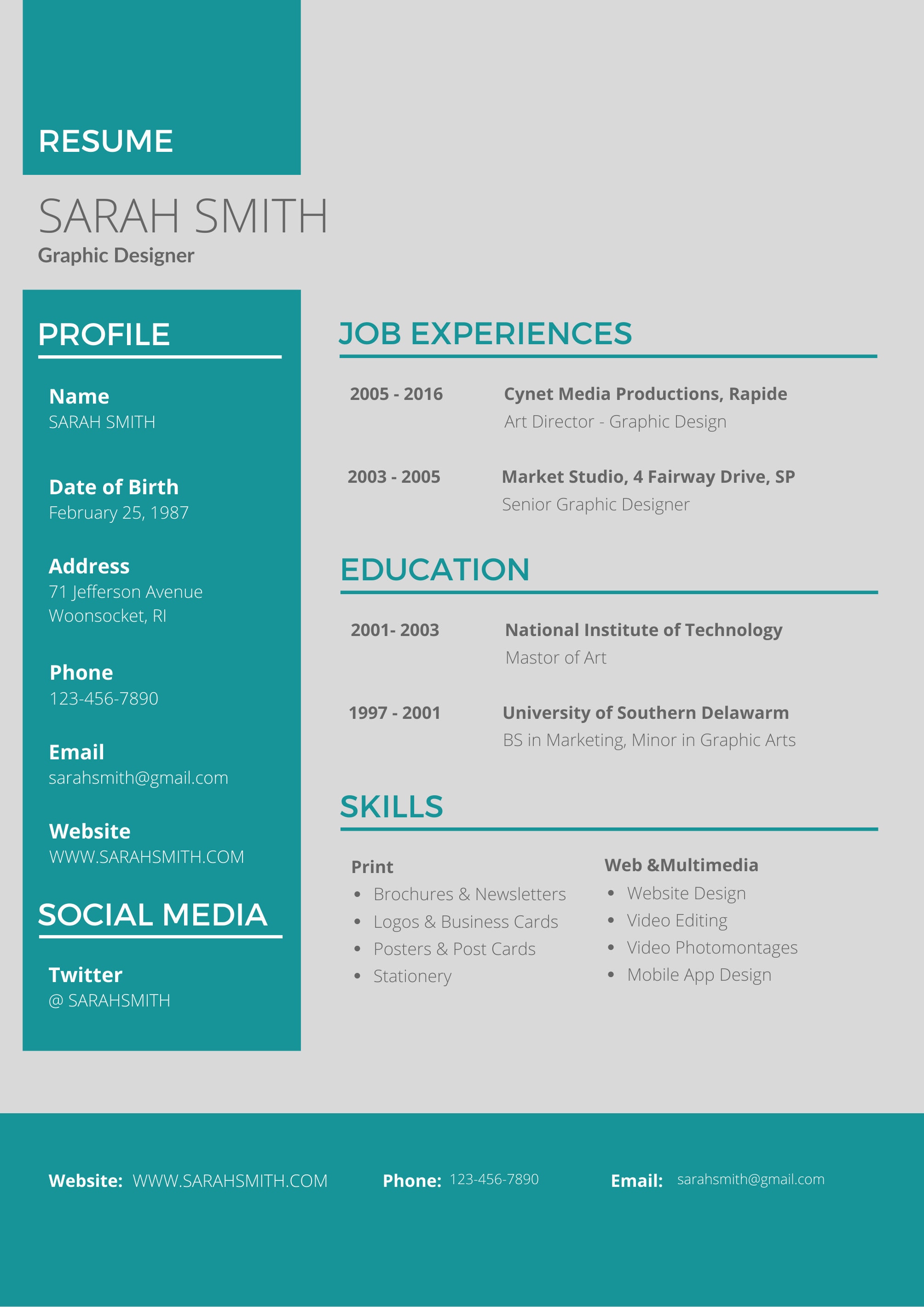 Resume/cv Template 4 | Instant Download | Printable Insert | Personal ...