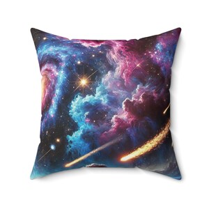 Space Starry Night Spun Polyester Square Pillow Cover, Universe Decor Cushion, Galaxy Theme Home Accent, Celestial Pillow Case Gift, Cosmic