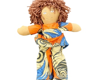 African Cloth Rag Doll Handmade 16" Boy Doll