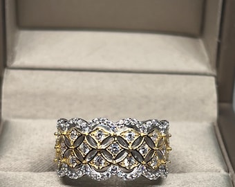 Italiaanse Florentijnse sterlingzilveren ring sierlijke opengewerkte filigraan prachtig cadeau voor haar stapelen statement ring gloednieuw