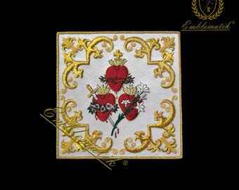 Hand Embroidered Pall Sacred Hearts
