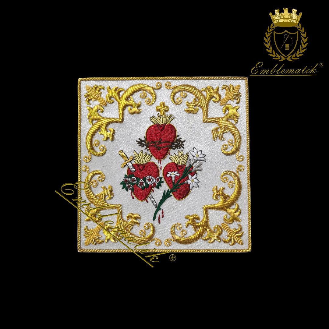 Hand Embroidered Pall Sacred Hearts
