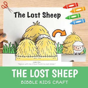 THE LOST SHEEP Craft Printable | Bible Story Activity for Kids | Sunday School Cut and Glue