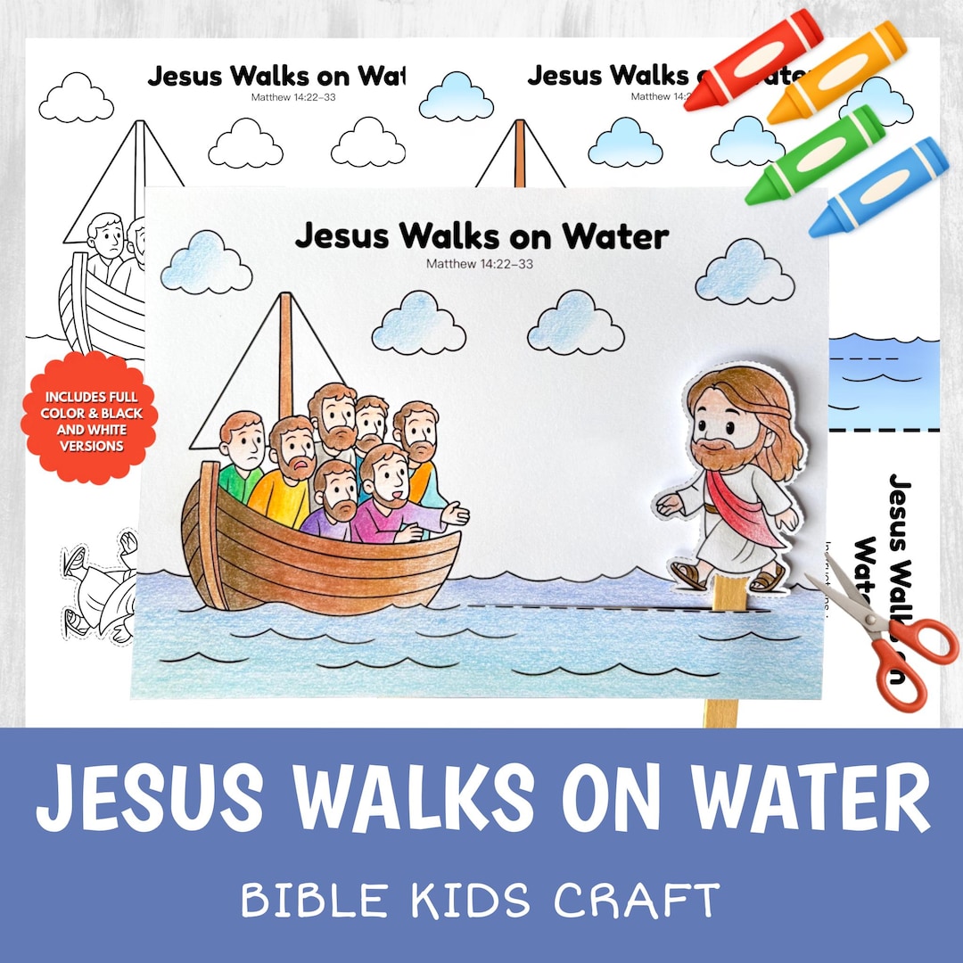Jesus Walks on Water Craft Printable | Bible Story Activity for Kids ...