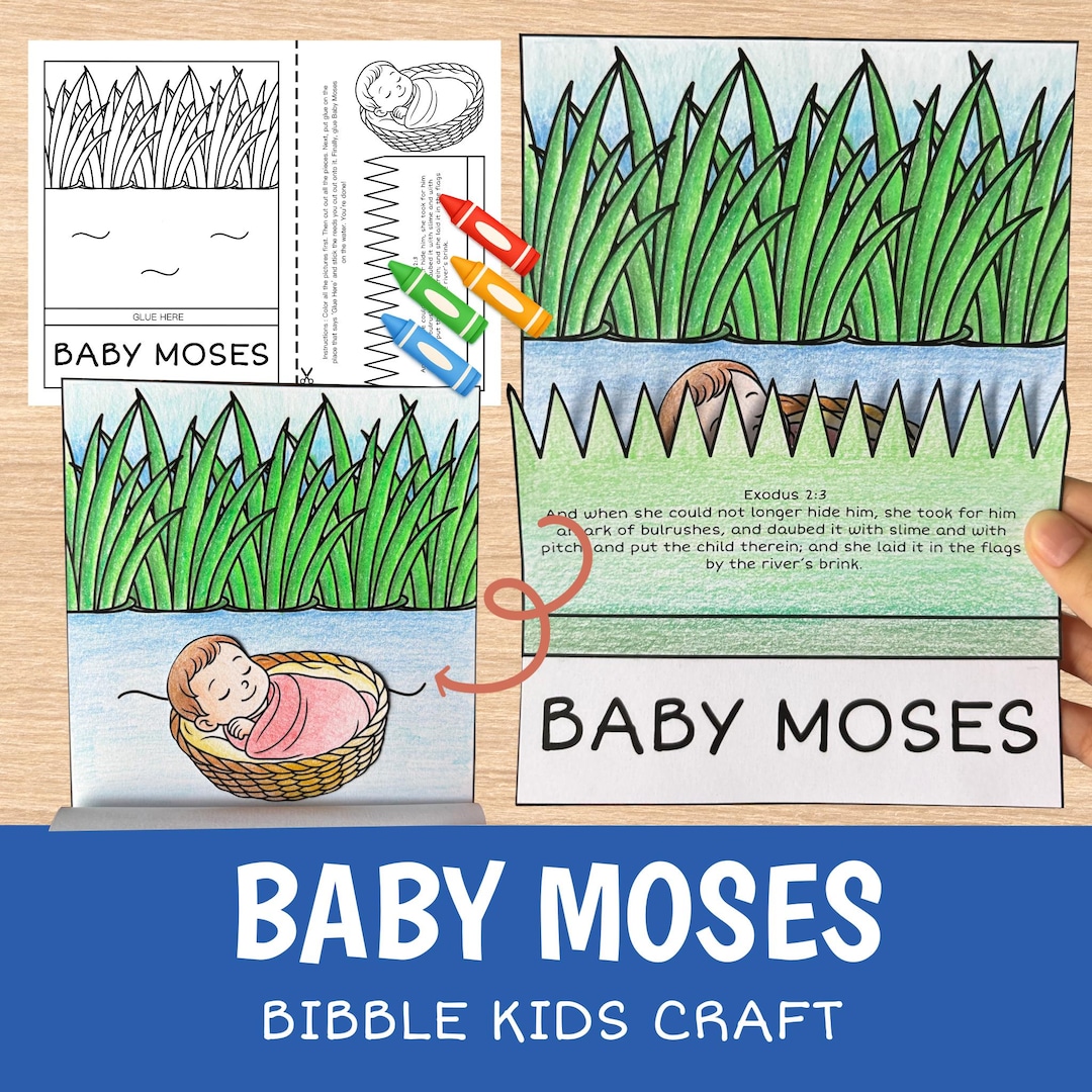 Baby Moses Craft Printable | Bible Story Activity for Kids | Sunday ...