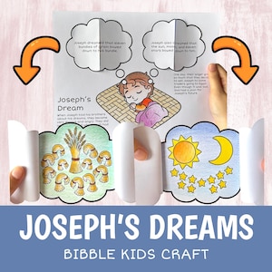JOSEFS DRÖMMAR Pyssel Utskrivbart | Bibelberättelseaktivitet för barn | Söndagsskola Klipp Lim Arbetsblad