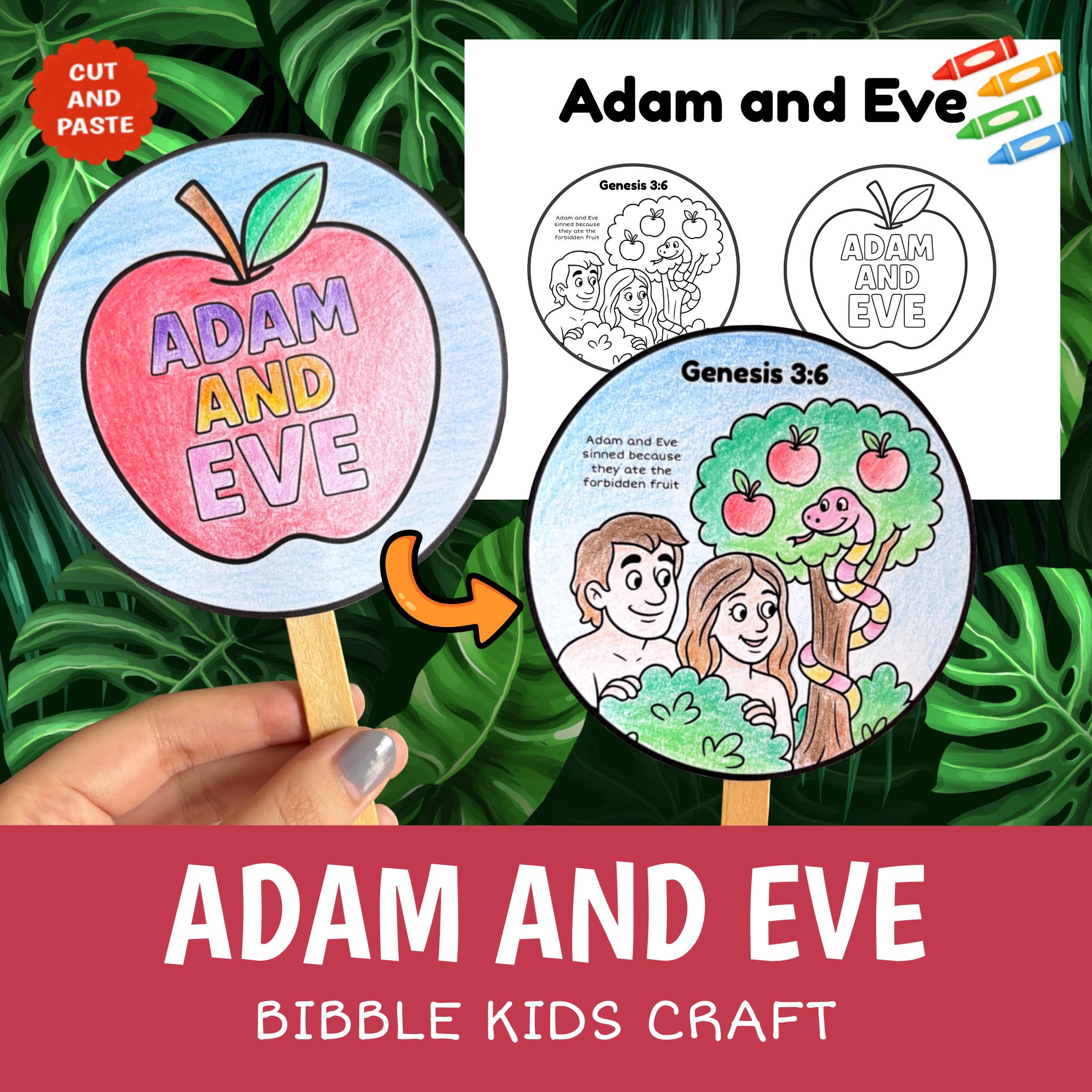 ADAM AND EVE Craft Printable Bible Story Activity Kids Sunday