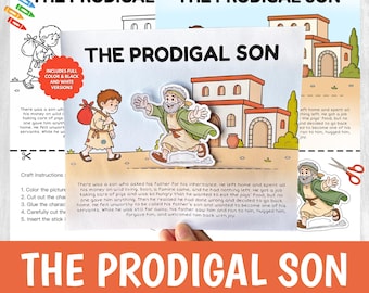 The Prodigal Son Craft Printable | Bible Story Activity for Kids | Sunday School Cut Glue Worksheet