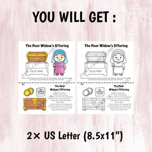 Offering Activity The Poor Widow’s Offering Craft Printable | Bible Story Activity for ...