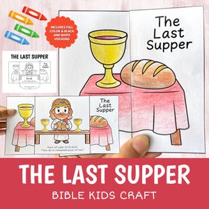 The Last Supper Craft Printable | Bible Story Activity for Kids | Sunday School | Cut Glue Worksheet