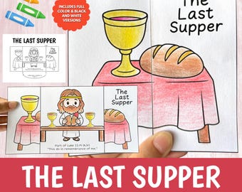 The Last Supper Craft Printable | Bible Story Activity for Kids | Sunday School | Cut Glue Worksheet