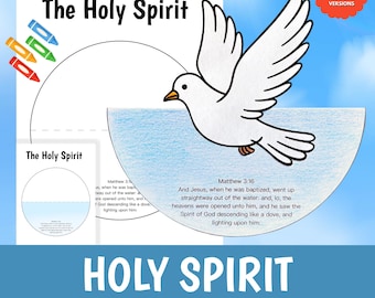 HOLY SPIRIT Craft Printable | Bible Story Activity Kids | Sunday School Church Cut Glue Stick