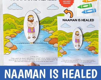 Naaman is Healed Craft Printable | Bible Story Activity for Kids | Sunday School Cut Glue Worksheet