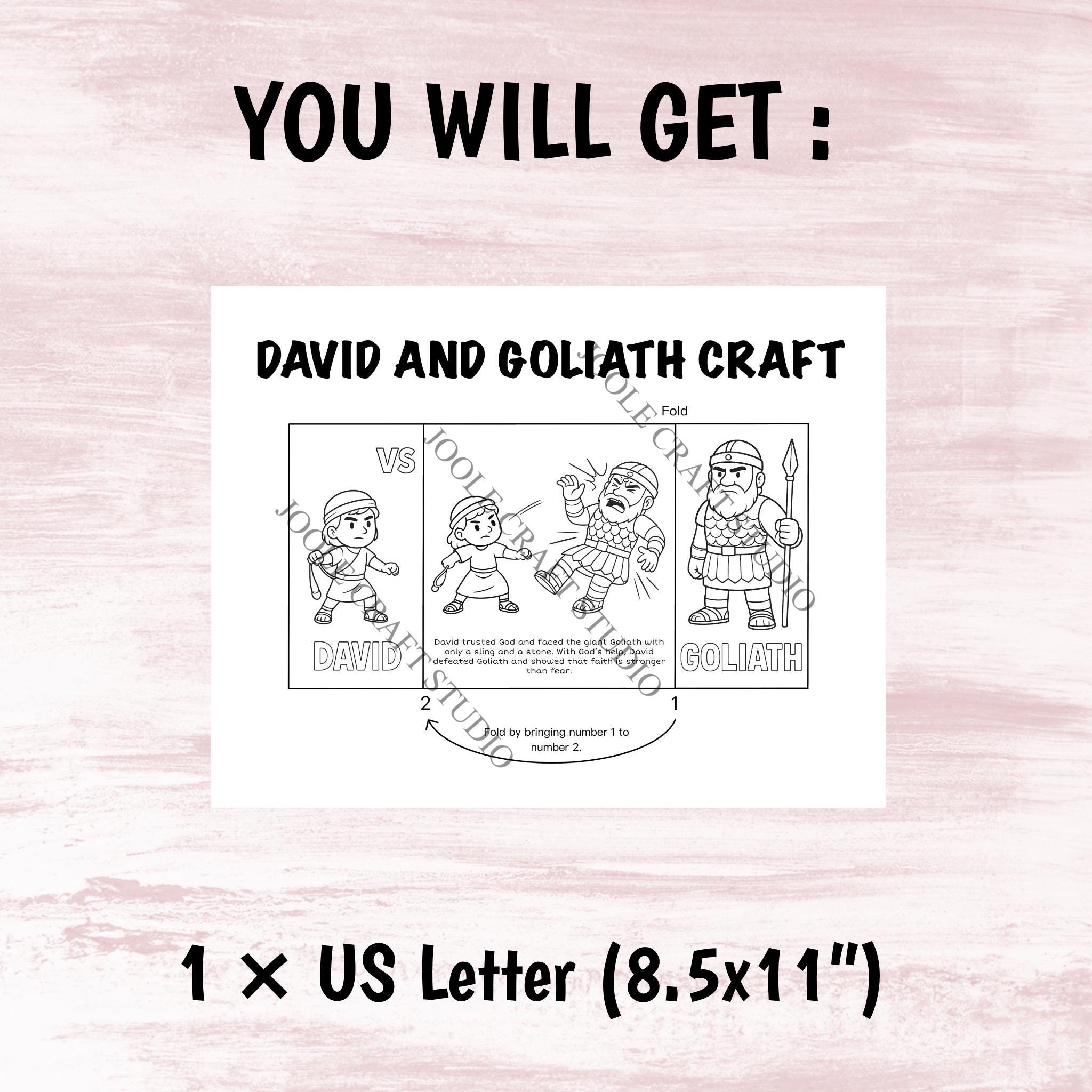 David and Goliath Craft Printable | Bible Story Activity for Kids ...