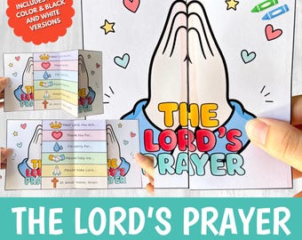 The Lord’s Prayer Craft Printable | Bible Story Activity for Kids | Sunday School Cut Glue Worksheet