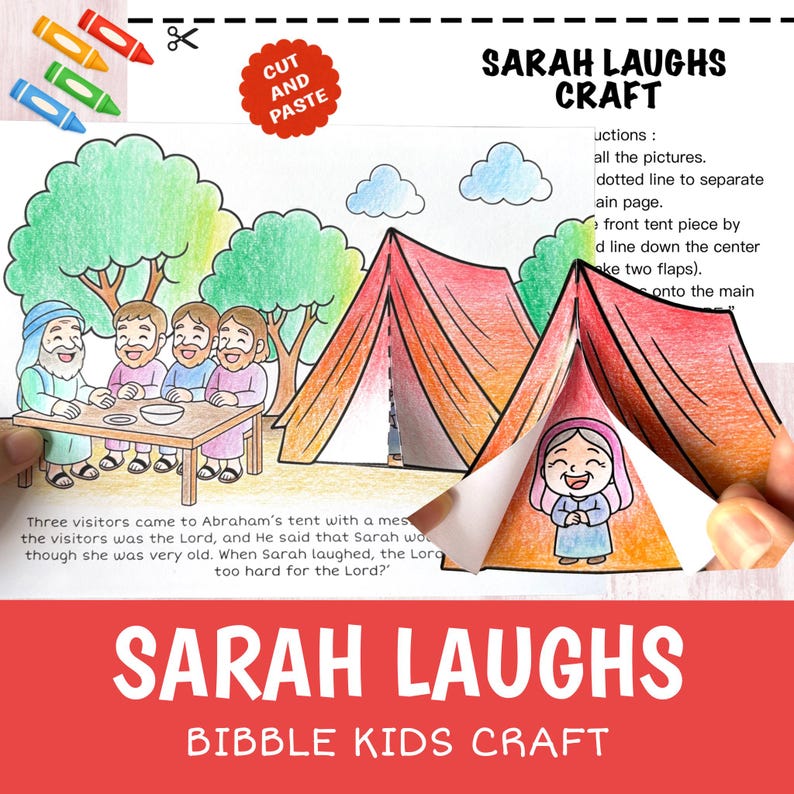 Sarah Laughs Craft Printable | Bible Story Activity for Kids | Sunday ...