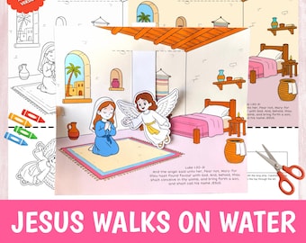 Angel Gabriel Visits Mary Craft Printable | Bible Story Activity for Kids | Sunday School Worksheet