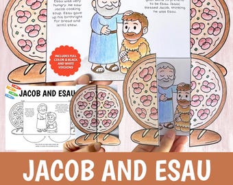 Jacob and Esau Craft Printable | Bible Story Activity for Kids | Sunday School Cut Glue Worksheet