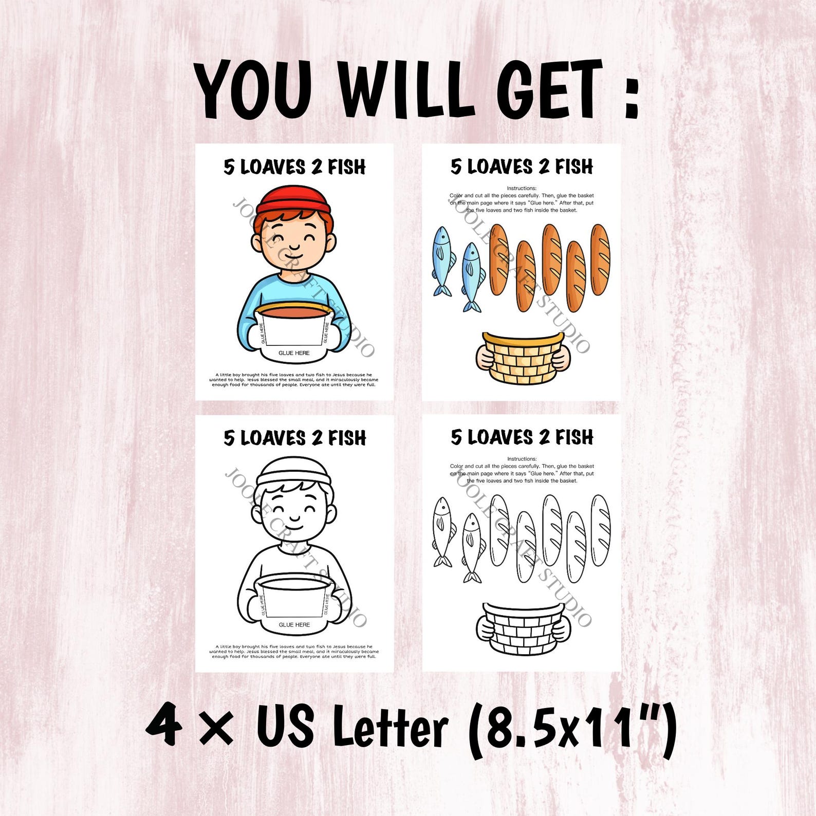 5 Loaves 2 Fish Craft Printable | Bible Story Activity for Kids ...
