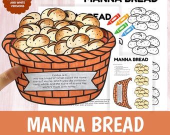 Manna from Heaven Craft Printable | Bible Story Activity for Kids | Sunday School Cut Glue Worksheet