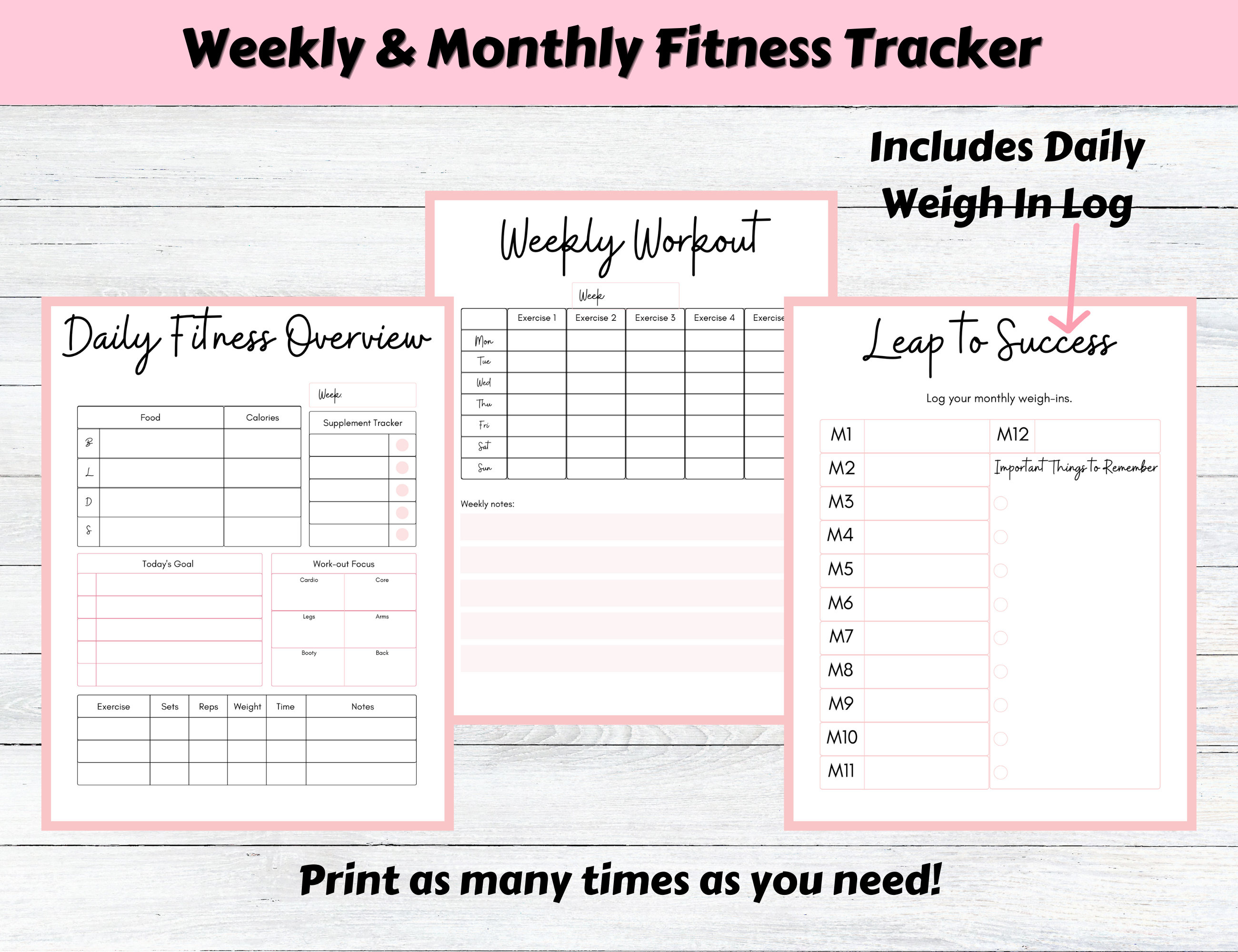 Printable Weight Loss Journal Template PDF Weight Loss Tracker Fitness