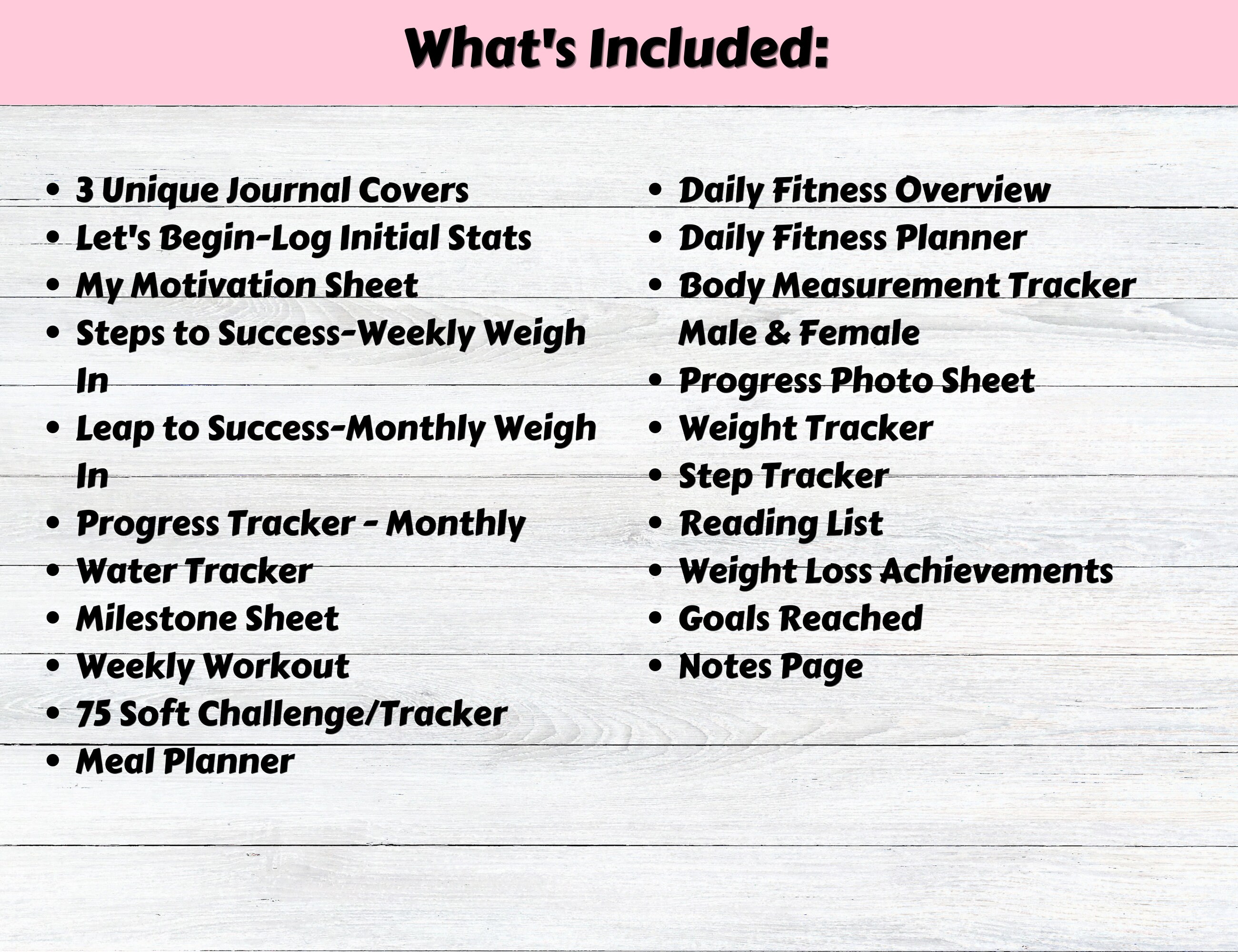 Printable Weight Loss Journal Template PDF Weight Loss Tracker Fitness