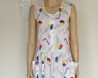 1980er Jahre Eiscreme Print Kleid