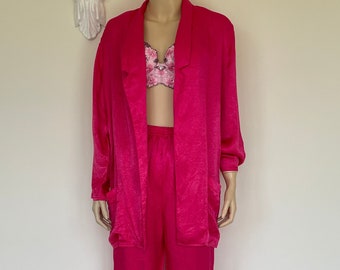 1980's Pink Satin Pantsuit